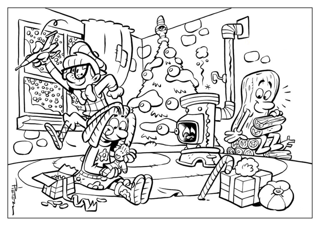 Kleurplaat Oud Valkeveen - Kerst