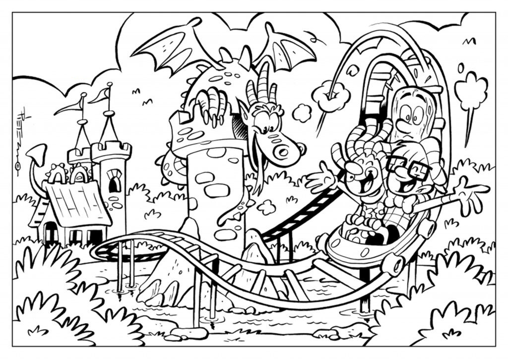 Kleurplaat Oud Valkeveen - Drakenbaan