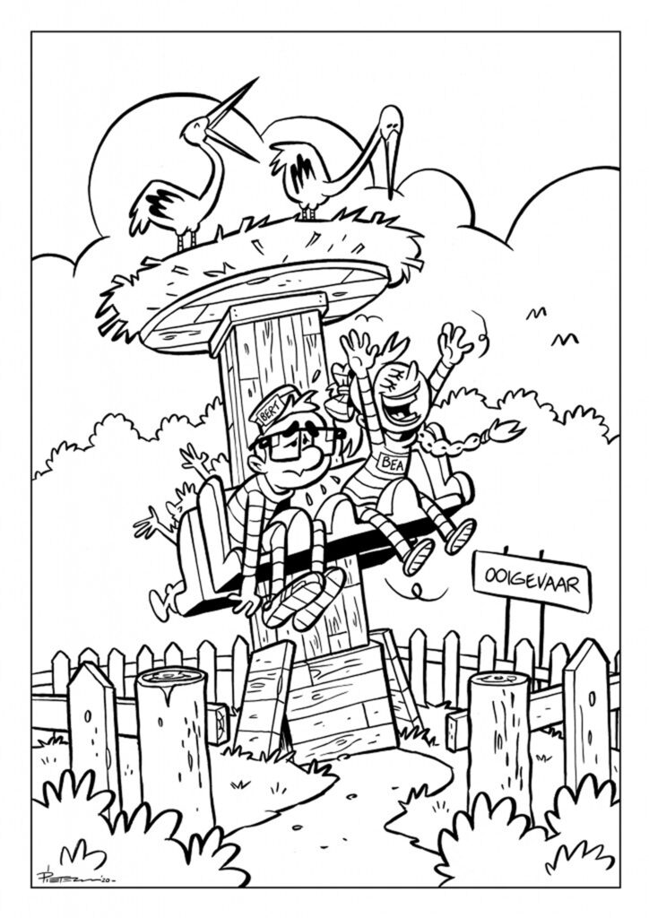 Kleurplaat Oud Valkeveen - Bert & Bea